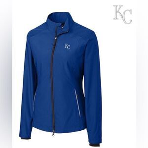 Kansas City Royals Blue Jacket Womens Sz L Cutter and Buck Beacon Light Weight